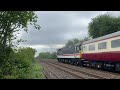 46100 ‘Royal Scot’ steams through Wetherden with 47828 on the rear