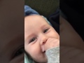Sucking his thumb for the first time and loves it!