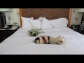 Spoiled Pugs Sleeping on a Hotel Bed