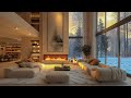 Winter Jazz Music In A Cozy Living Room - Soft Jazz Background Music With Relaxing Fireplace Sounds