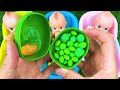 Oddly Satisfying Video | Full of 3 Rainbow BathTubs Candy with M&M's & Magic Slime | Cutting ASMR