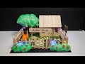 Popsicle Stick House!! Rafael's DIY School Project (With lighting!) 4K 60FPS