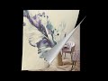 Fluid Acrylic Art - Feather or Flower - Blow Out