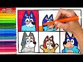 Drawing and Coloring Bluey and His Family Grandparents, Parents, and Children 💙🐶🐕💙 Drawings for Kids