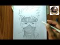 How to draw anime boy step by step || How to draw kakashi - Naruto easy || Easy drawing