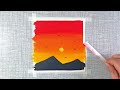 Sunset painting  | Poster colour painting ideas for beginners