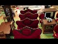 RED VELVET AND ANTIQUE FURNITURE in MINIATURE COLLECTION