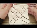 مفرش كروشيه مربع برسمة قلوب مع طريقة تكبيره لاي مقاس لعمل (سجادة ، بطانية بيبي) Crochet doily