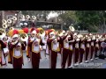 Disneyland: Spirit of Troy, the USC Trojan Marching Band Rose Bowl Pep Rally in Town Square (clips)