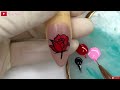 Easy Cartoon Rose Nail Art For Beginner 💖Vẽ Hoa 💅 New Nails Design 💝 New Nails