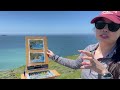 Plein Air oil painting at Mori Point