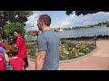 Walking through UK pavillion in Epcot