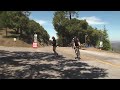 Actual and re-enact of finish of women's hill climb to Summit, 2018 Mt Hamilton Classic Bike Race
