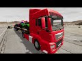 Flatbed Trailer Cars Transporatation with Truck - Pothole vs Car - BeamNG.Drive #2