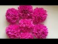 How to make Pom Pom crepe paper flowers craft | DIY crepe paper flowers ( Mass Crafts)