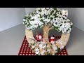 DIY Christmas centerpiece with a winter landscape made of cardboard!