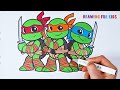 How to draw and color the unstoppable Ninja Turtles for kids and toddlers | Drawing for kids