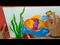 Simple Finger Painting# Easy way to Paint Underwater Life|Acrylic Painting#6#Melukis Dengan Jari