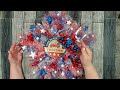 Patriotic Star Wreath ~ Sunburst Deco Mesh Patriotic Wreath DIY ~ How to Make a Patriotic Wreath