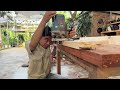 Make A Unique Table From Lifeless Wooden Planks, Woodworking Skills Of A Young Carpenter.