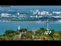 Iloilo City - Amazing view of Iloilo City from Guimaras (Balaan Bukid Cross) - Cinematic Drone Shot