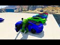 GTA V Spiderman Mega Ramp Boats, Cars, Motorcycle With Trevor and Friends Epic Stunt Map Challenge