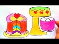 How to draw a beautiful cake and a creammixer # drawing and coloring easy step for kid's...