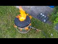 Trash can metal furnace test fire!