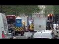 Euston Pump Ladder Turning out during heavy traffic