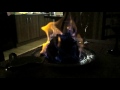 Slow Motion Flambéing of the Christmas Pudding