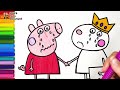Drawing and Coloring Peppa Pig and Suzy Sheep Saying Goodbye 🐷😭🐑🫂 Drawings for Kids