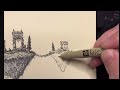 Sketchbook Ink Drawing Vlog | Temple ruins