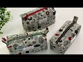 ボックスポーチ作り方、how to make Box pouch,make up pouch,easy sewing tutorials, diy