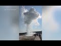 VIDEO: Yellowstone explosion sends tourists running for cover