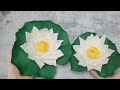 How To  Make Water Lily Paper Flower/수련/종이꽃 만드는 방법