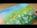 Painting a Dandelion Field / Acrylic Painting Techniques
