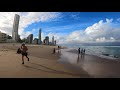 Virtual Walk From Shops To Beach - 4K - Surfers Paradise Gold Coast Australia - Treadmill Background