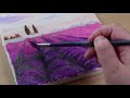 Lavender Fields / Landscape / Acrylic painting / PaintingTutorial / Painting ASMR