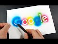How to draw the Google logo with a stencil | Logo art | Stencil art