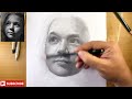 Portrait drawing with graphite pencil || how to draw realistic