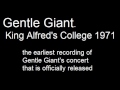 Gentle Giant. King Alfred's College 1971