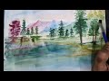 Easy Watercolor Painting / Landscape Painting Tutorial/Step By Step