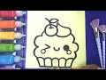 Cupcake Coloring and Drawing Learn Colors for Kids |Todderlers |PINK GIRL