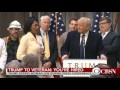 Donald Trump offers woman job at press conference