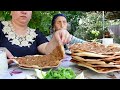 COOKING TURKISH PIZZA LAHMACUN! WITH FRESH VEGETABLES FROM OUR GARDEN