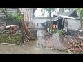 Heavy rain in rural Indonesia