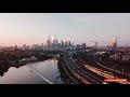 Flying a drone over Boathouse Row (4k)