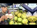 Amazing! Cambodian Boy's Incredible Coconut Ball Slicing Skills #4k #cuttingskills #viral #food