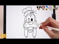 How To Draw Disney Mickey Mouse - easy drawing, coloring pages