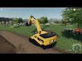 Farming Simulator 19 - CATERPILLAR 390F Excavator Digs A Large Trench